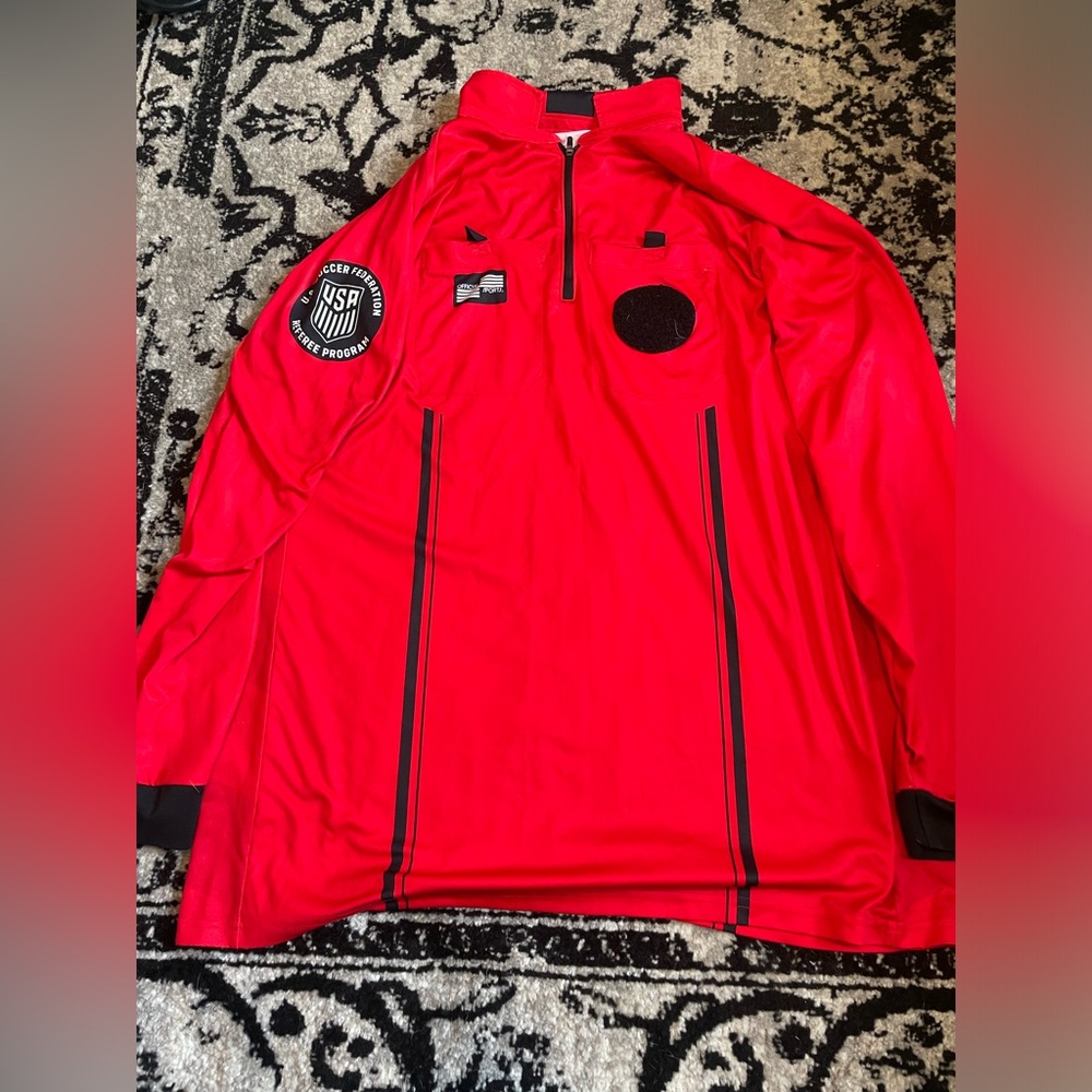 Men’s official sport long sleeve USSF soccer referee jersey